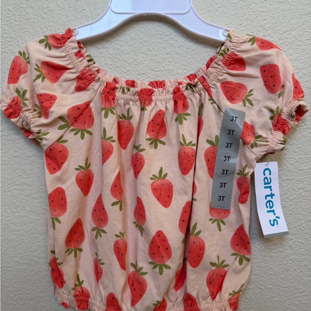Carter's Kids Top with Strawberry Design - Peach